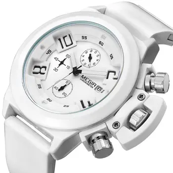 MEGIR Men Watches Luxury Fashion Sport Military Chronograph Luminous Date Quartz Wristwatch Clock Big Dial Relogio Masculino 2002