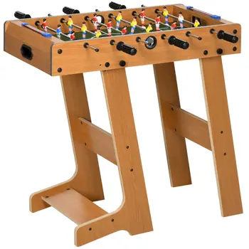 Babyfoot pliable en bois avec 18 joueurs, 2 ballons, 6 tiges et tableau de bord, pour adulte et enfant,  69 x 37 x 70 cm