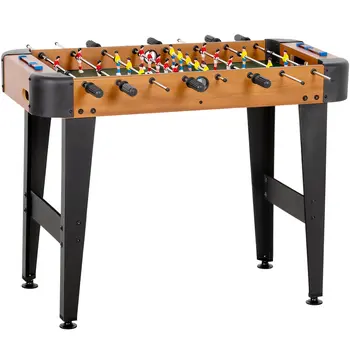 Baby-foot 92 cm, 22 joueurs, 2 balles, compteurs manuels, poignées antidérapantes, marron