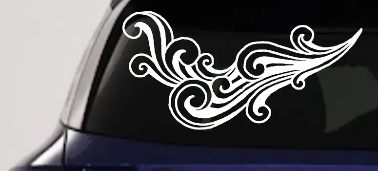 60s Style Swirl Wave Car Truck Decal Vintage Vinyl Sticker Window