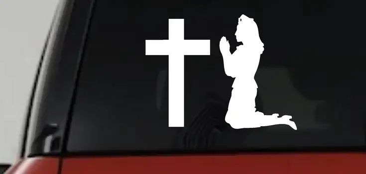 Nurse At Cross Christian Car Decal - Truck Window Vinyl Sticker