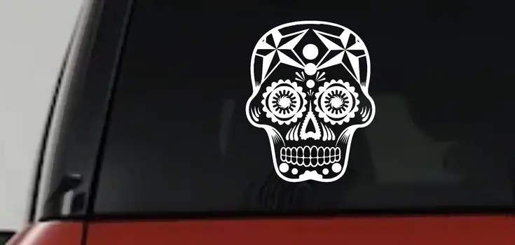 Sugar Skull Nautical Star Car Truck Window Vinyl Decal Sticker Art