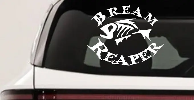 Bream Reaper Oval Bone Bream Funny Fishing Car Truck Window Decal Sticker