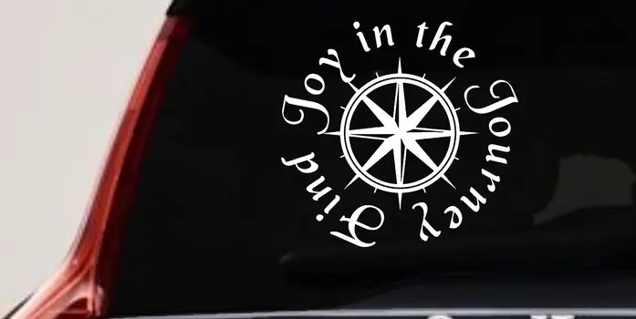 Joyful Journey Compass Decal Car Truck Vinyl Sticker Adventure Awaits