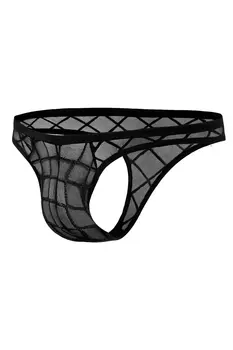 Black Web Sheer Thong RAV109 - XL