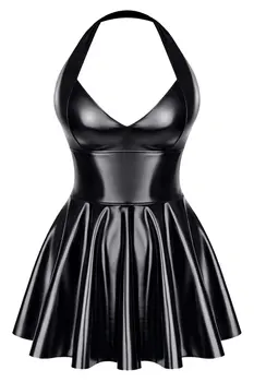 black wetlook mini dress DDOlimpia001 - 5XL