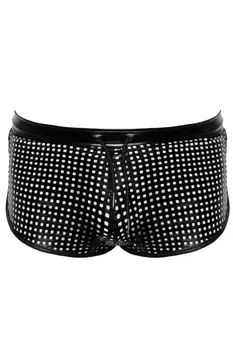 black wetlook Shorts H079 - 3XL