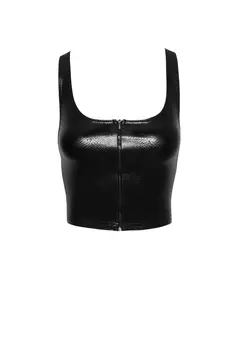 F275 Snake wet look Top with zipper - 3XL