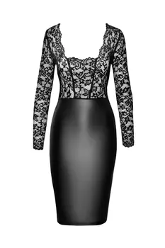 F295 Euphoria lace and wetlook midi dress - 3XL