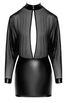 F348 Opium powerwetlook and tulle mini dress - 6XL