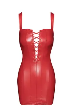 F364 Bombshell Lace-Up Mini Dress red - 3XL
