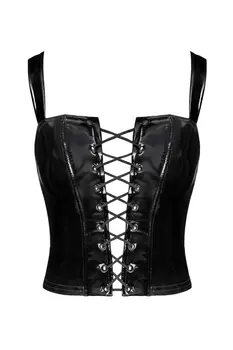 F379 Dominae Frontbind PVC corset top - 3XL
