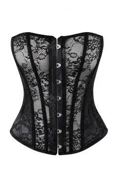 F406 One More Kiss  Lace & Powerwetlook Corset - 3XL