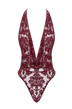 F386 Kink Royal cascade bodysuit red - 3XL