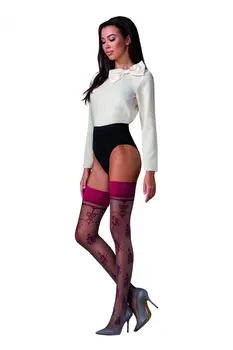 Holdups Stockings ST119 silver/red - 5