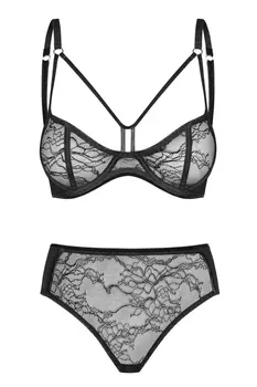 080918 Set out of balconette bra and lace brief - XL (BH 75E/80D & Panty 42)