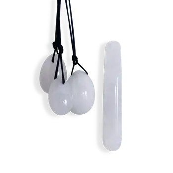 Harmonia- The Enlightenment Rose Quartz Egg Set and Clear Quartz Yoni Eggs