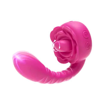 Twin Rose Thrusting G Spot Vibrator – Tongue Teasing