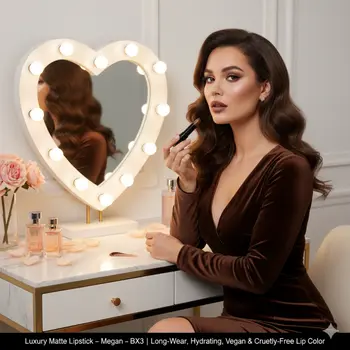 Luxury Matte Lipstick – Megan – BX3 | Long-Wear, Hydrating, Vegan & Cruelty-Free Lip Color