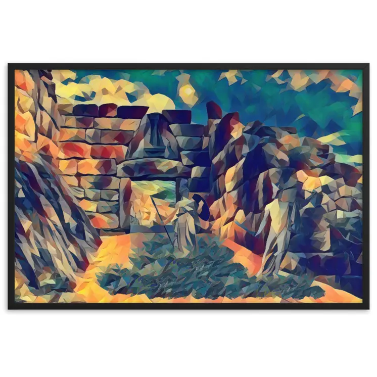 PERSEUS ON THE ROAD TO LION GATE Superior Framed Poster