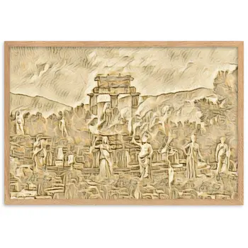 A SUNDAY AT THE ORACLE OF DELPHI Velvet Framed Poster