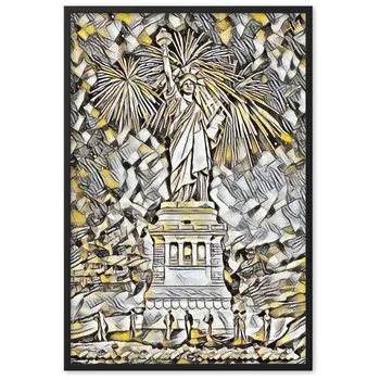 NEW YORK 4.7.1900 Velvet Edition Framed Poster
