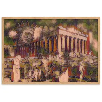 A SUNDAY UNDER ACROPOLIS V2 Velvet Framed Poster