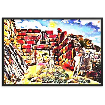 PERSEUS ON THE ROAD TO LION GATE Superior Framed Poster