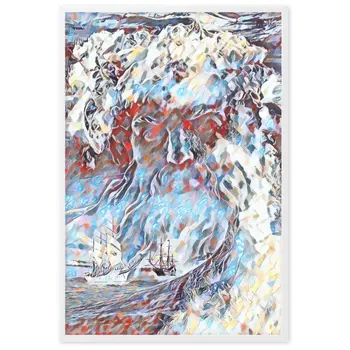 WHEN POSEIDON ASKED THE WAVES TO DANCE UPPER Framed Poster