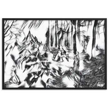 AMONG THE FOUR SEASONS YOU ARE THE FIFTH SENSE Velvet Edition Framed Poster