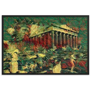 A SUNDAY UNDER ACROPOLIS V2 Premium Framed Poster