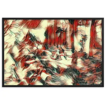 AMONG THE FOUR SEASONS YOU ARE THE FIFTH SENSE Velvet Edition Framed Poster