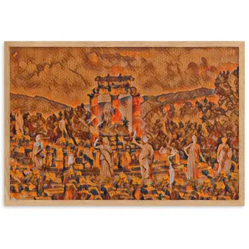 A SUNDAY AT THE ORACLE OF DELPHI Velvet Framed Poster