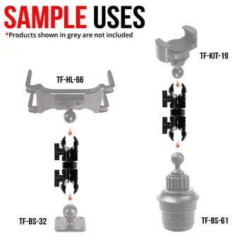 ARM | 4" LONG | IMPACT SERIES 26MM METAL BALL SYSTEM | ALSO FITS 1"/25MM/B-SIZED