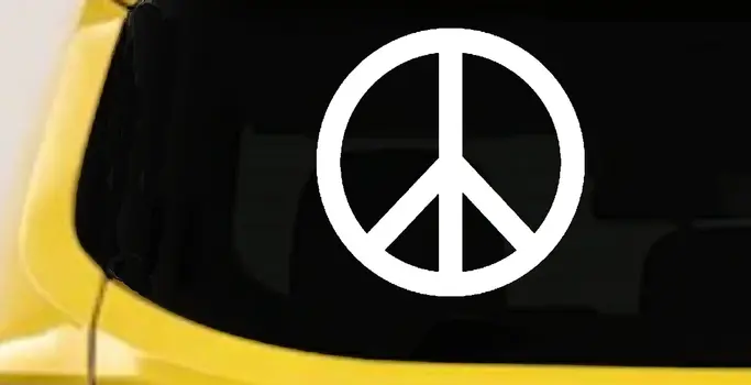 Peace Sign Decal for Car Truck Window Vinyl Sticker Easy Apply