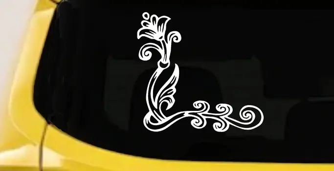 Flower Vine Swirl Decal for Car Truck Window - Vinyl Sticker Art
