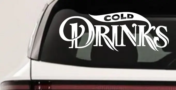 Cold Drinks Store Window Decal Business Car Truck Vinyl Sticker