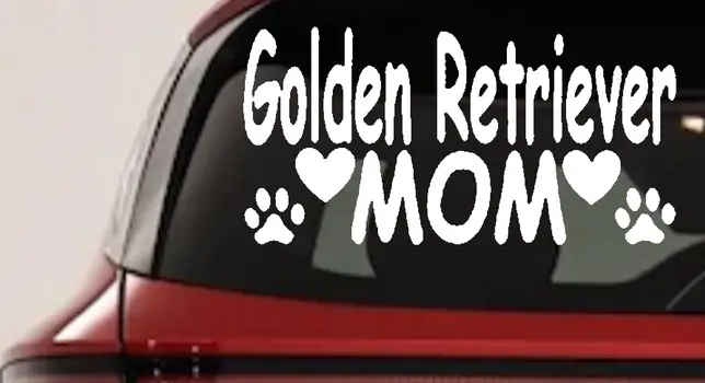 Golden Retriever Mom Paw Print Decal for Car Truck Window Sticker