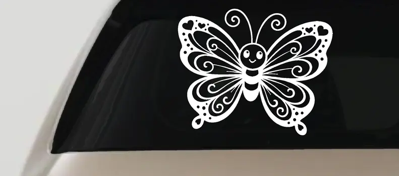 Butterfly Heart Car Truck Window Decal Sticker Vinyl Love Decor