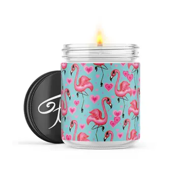 Flamingo With Hearts Aqua