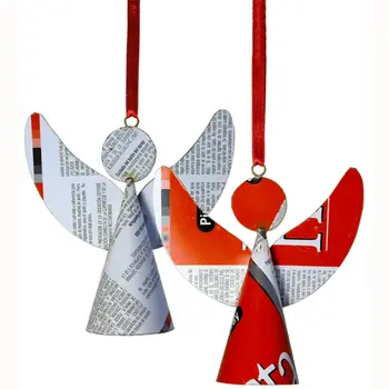Recycled Metal Angel Ornament
