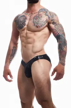 black wetlook bikini briefs BL4CK04 - XL