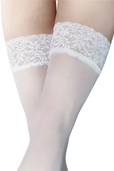white Hold-ups Stockings Lisa T3/4