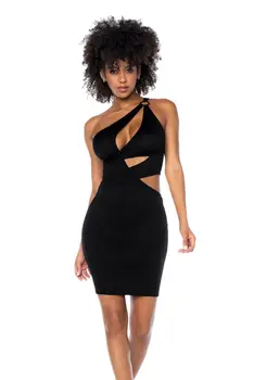Asymmetrical dress with coutout - MAL40004 - L/XL
