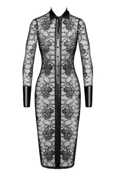 F376 Noirelle Lace Button-up Midi dress - 3XL