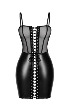 F409 Do Not Disturb Lace-Up Mini Dress - 3XL