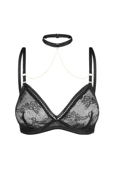 2618 Bra Straps, collar with golden chains - One Size
