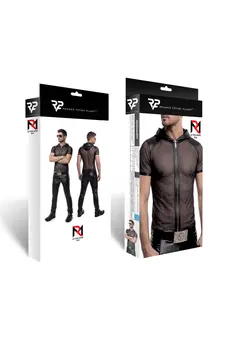 Herren Kapuzen T-Shirt ADGinter001 schwarz - 2XL