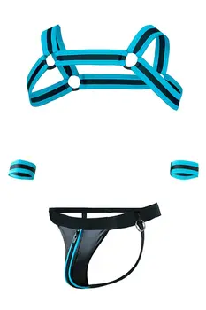 schwarz/türkises Jockstrap-Set RAV115 - XL