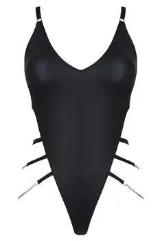 schwarzer Ketten-Body DDKery001 - XXL